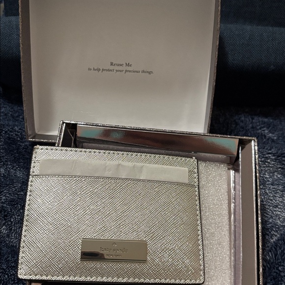 Kate Spade Metallic Silver Card Holder - Picture 6 of 7